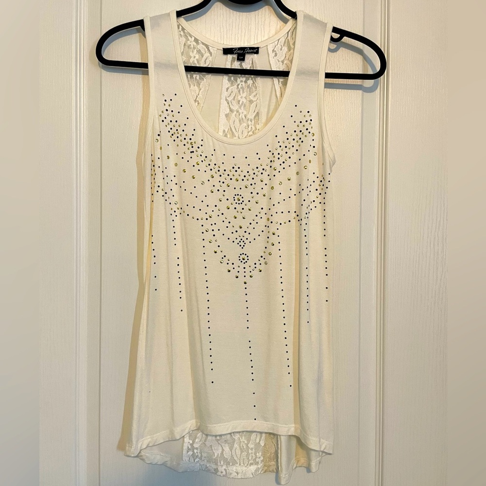 Foxy Jeans - White Lace Tank Top